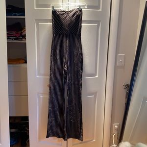 Strapless Pinstripe Jumpsuit